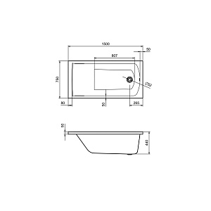 Ванна Santek Фиджи 1WH501598 150x75 купить в интернет-магазине Sanbest