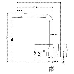 Смеситель для кухни Melana Stello 610304 сатин купить в интернет-магазине сантехники Sanbest