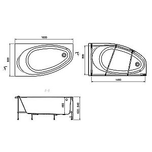 Ванна Roca Corfu 2485 160х90 купить в интернет-магазине Sanbest
