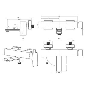 Смеситель для ванны PAINI Grazia 21PZ111 черный матовый купить в интернет-магазине сантехники Sanbest