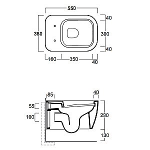 Унитаз подвесной SIMAS Henges HE18 nero matt безободковый, черный матовый купить в интернет-магазине Sanbest