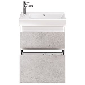 Тумба с  раковиной подвесная/напольная Dreja SLIM 65 белый глянец/бетон для ванной в интернет-магазине Sanbest