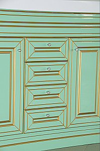 Тумба с раковиной напольная Misty Vena 75 салатовая/ патина для ванной в интернет-магазине Sanbest