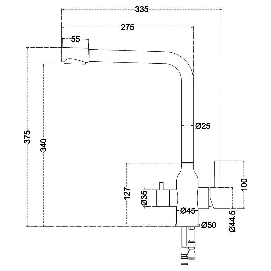Смеситель для кухни Melana Stello 610304 сатин купить в интернет-магазине сантехники Sanbest