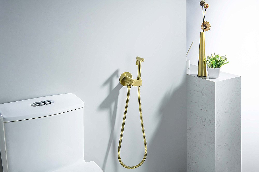 Гигиенический душ Aquatek Оберон AQ1024BG золото шлифованное купить в интернет-магазине сантехники Sanbest