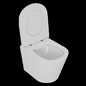 Унитаз подвесной с инсталляцией D&K Venice DS1021604 белый/кнопка матовый хром, безободковый, с крышкой микролифт купить в интернет-магазине Sanbest