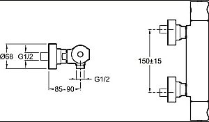 Смеситель для душа Jacob Delafon SINGULIER E10872-CP купить в интернет-магазине сантехники Sanbest