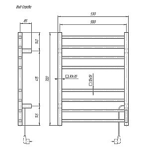 Полотенцесушитель электрический Domoterm Квадро DMT 109-S П8 50x70 TBOX EK R хром купить в интернет-магазине сантехники Sanbest