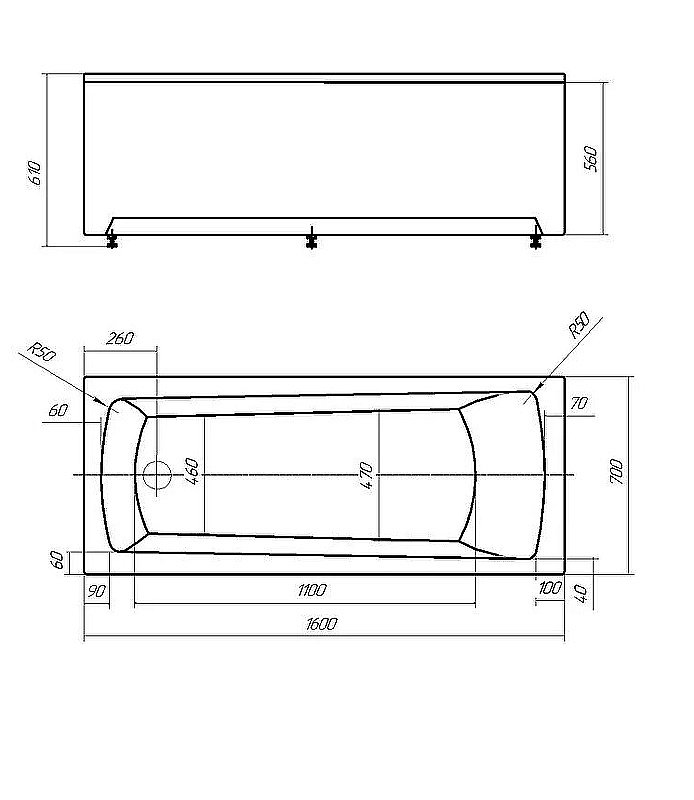 Ванна Aquatek Либра New 160x70 LIB160N-0000003 белая купить в интернет-магазине Sanbest