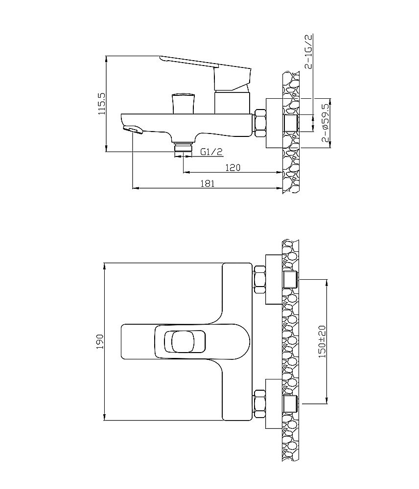 Душевая система Agger Brave A2393500 хром купить в интернет-магазине сантехники Sanbest