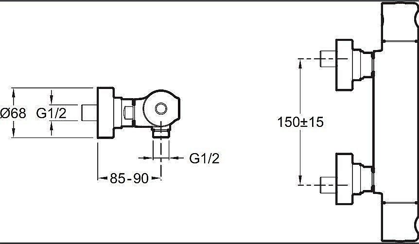 Смеситель для душа Jacob Delafon SINGULIER E10872-CP купить в интернет-магазине сантехники Sanbest