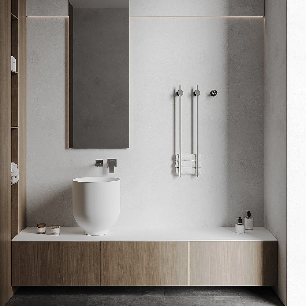 Полотенцесушитель электрический ABBER Charme AH4002 хром купить в интернет-магазине сантехники Sanbest