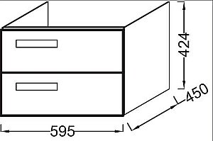 Тумба с раковиной Jacob Delafon RYTHMIK 60 EB1301-E10+EXQ112-Z-00 квебекский дуб для ванной в интернет-магазине Sanbest