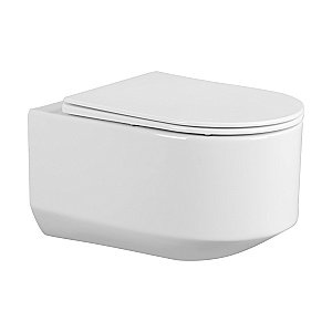 Унитаз подвесной ABBER Bequem AC1130 белый, с крышкой микролифт, безободковый, слив-торнадо купить в интернет-магазине Sanbest