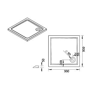 Душевой поддон Vincea VST-5AS-9090 90х90 белый купить в интернет-магазине Sanbest