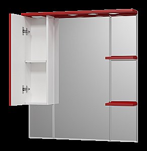 Зеркало со шкафом Misty Кристи 90 П-Кри02090-041СвЛ белый/красный в ванную от интернет-магазине сантехники Sanbest