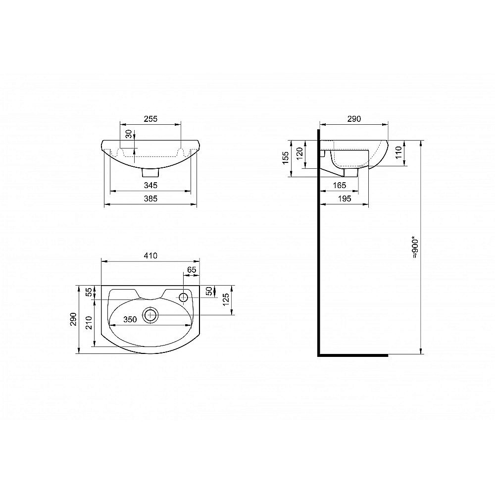 Раковина мебельная Santek Азов 41 1.WH11.0.254 белая купить в интернет-магазине Sanbest