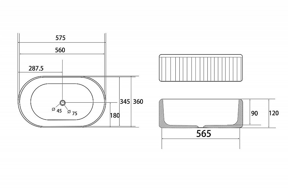 Раковина накладная ABBER Bequem AC2116MB черная матовая купить в интернет-магазине Sanbest