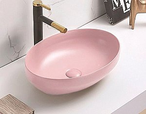 Раковина накладная CeramaLux NC 50 78590MP розовая матовая купить в интернет-магазине Sanbest