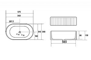 Раковина накладная ABBER Bequem AC2116MB черная матовая купить в интернет-магазине Sanbest