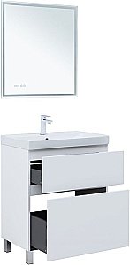 Тумба с раковиной Aquanet Алвита new 70 344133+333267 белая матовая для ванной в интернет-магазине Sanbest