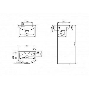 Раковина мебельная Santek Азов 41 1.WH11.0.254 белая купить в интернет-магазине Sanbest