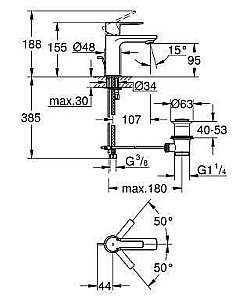 Смеситель для раковины Grohe Lineare New 32109001 купить в интернет-магазине сантехники Sanbest