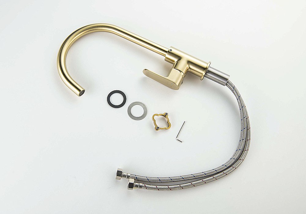 Смеситель для кухни Aquatek Оберон AQ1282BG золото шлифованное купить в интернет-магазине сантехники Sanbest