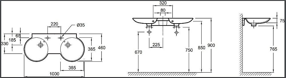 Раковина Jacob Delafon FORMILIA SPHERIK 100 E4502-00 белая купить в интернет-магазине Sanbest