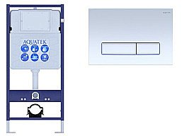 Инсталляция для унитаза Aquatek Standart INS-0000012 с кнопкой KDI-0000021 белая купить в интернет-магазине сантехники Sanbest