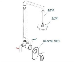 Душевая система WasserKRAFT Kammel A12830 купить в интернет-магазине сантехники Sanbest