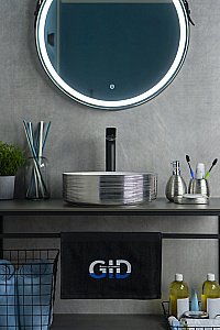 Раковина накладная Gid 36 D1357h031 53328 белая, серебро купить в интернет-магазине Sanbest