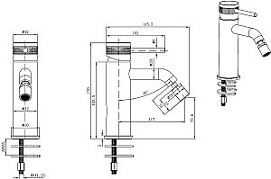 Смеситель для биде Allen Brau Priority 3.0 5.31A04-GB золото брашированное купить в интернет-магазине сантехники Sanbest