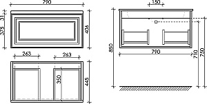 Тумба с раковиной Sancos Very VR80SM+CN7012MH 80 Doha Soft/раковина антрацит матовый для ванной в интернет-магазине Sanbest