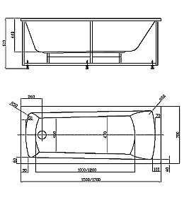 Ванна Aquatek Либра New 170x70 LIB170N-0000072 белая с аэромассажем купить в интернет-магазине Sanbest