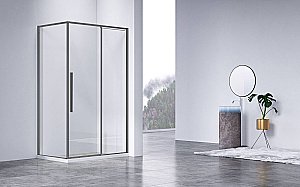 Душевой уголок Vincea Slim-N VSR-4SN8012CLGM 120x80 стекло прозрачное/профиль вороненая сталь купить в интернет-магазине Sanbest