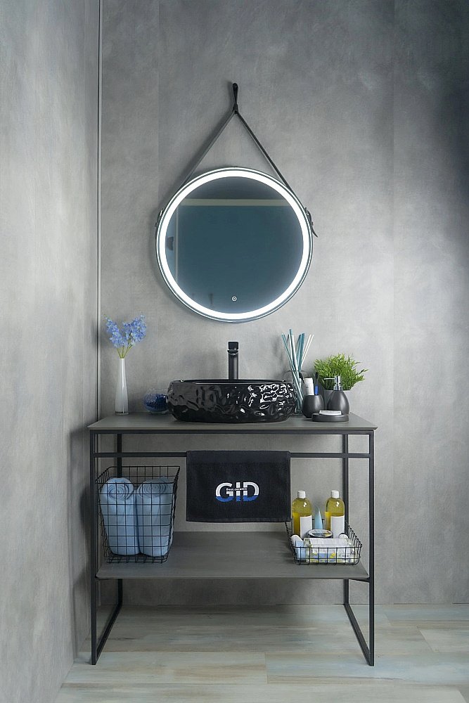 Раковина накладная Gid Lago 48 9030bf 52232 черная купить в интернет-магазине Sanbest