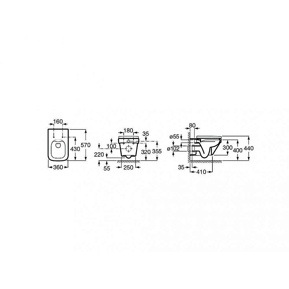 Унитаз подвесной Roca Dama-N 34678L000 безободковый купить в интернет-магазине Sanbest