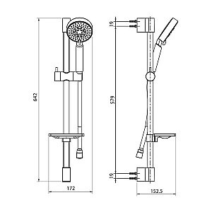 Душевой гарнитур Koller Pool SR05600 хром купить в интернет-магазине сантехники Sanbest