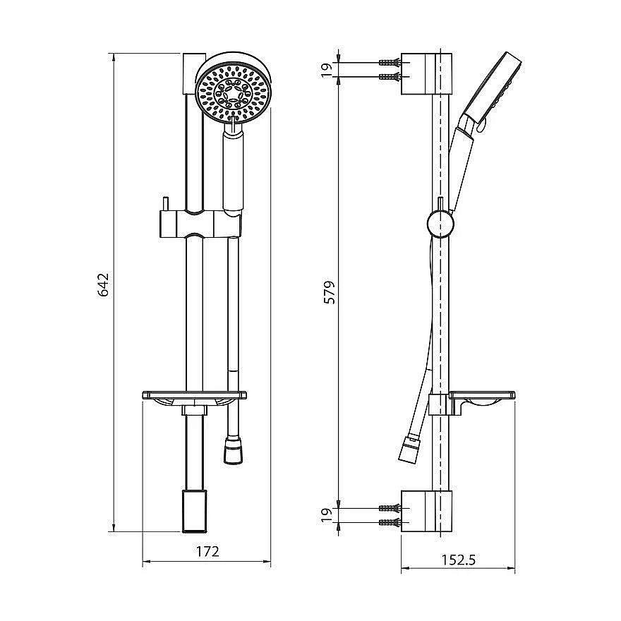 Душевой гарнитур Koller Pool SR05600 хром купить в интернет-магазине сантехники Sanbest