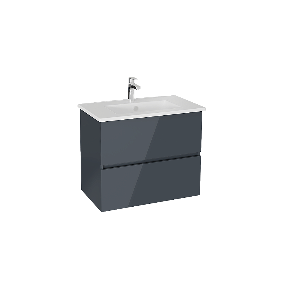 Тумба с раковиной VitrA Mia Plus Square 69741 80 антрацит глянец для ванной в интернет-магазине Sanbest