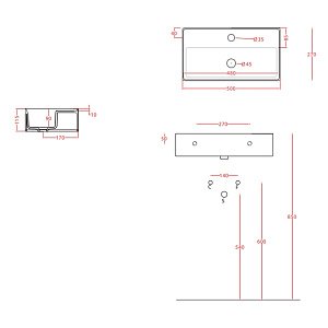 Раковина Artceram Scalino 50 Bianco Matt купить в интернет-магазине Sanbest