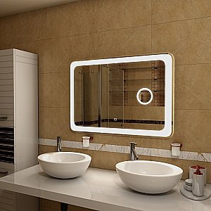 Зеркало с подсветкой и увеличительной линзой ART&MAX LATINA 100x800 в ванную от интернет-магазине сантехники Sanbest