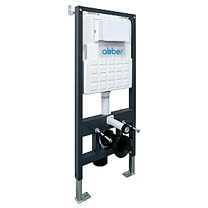 Унитаз подвесной ABBER Bequem AC1100 белый с инсталляцией AC0105 и кнопкой AC0120MMG золото матовое, безободковый, с крышкой микролифт купить в интернет-магазине Sanbest