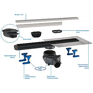 Душевой лоток BelBagno Luce BB-LD-LUCE-80-CR хром матовый купить в интернет-магазине Sanbest