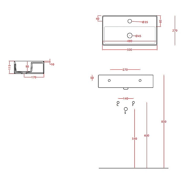 Раковина Artceram Scalino 50 SCL006 05 00 Bianco Matt купить в интернет-магазине Sanbest