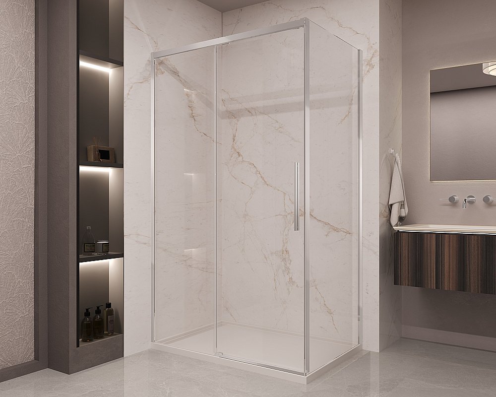 Душевой уголок Vincea Stella 120х100 VSR-1ST1012CL стекло прозрачное/профиль хром купить в интернет-магазине Sanbest