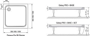 Душевой поддон Ravak Perseus Pro Chrome 100х100 купить в интернет-магазине Sanbest