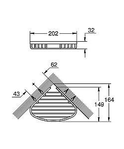 Полочка-решетка угловая Grohe BauCosmopolitan 40664001 купить в интернет-магазине сантехники Sanbest