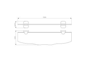 Стеклянная полка для ванной WONZON & WOGHAND PORTO, Хром (WW-1701) купить в интернет-магазине сантехники Sanbest